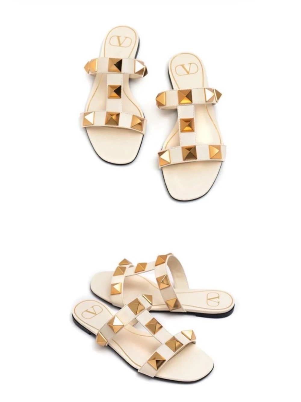 <NWT> Valentino Garavani Roman Stud Flat Sandals - Picture 2 of 4